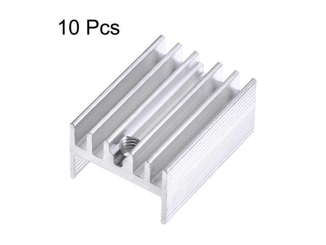20mm x 15mm x 10mm TO-220 Aluminum Heatsink for Cooling MOSFET Transistor Diodes 10pcs