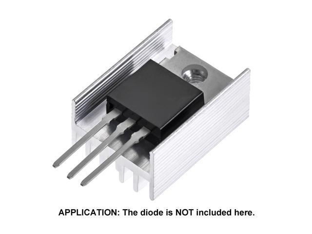 20mm x 15mm x 10mm TO-220 Aluminum Heatsink for Cooling MOSFET Transistor Diodes 10pcs