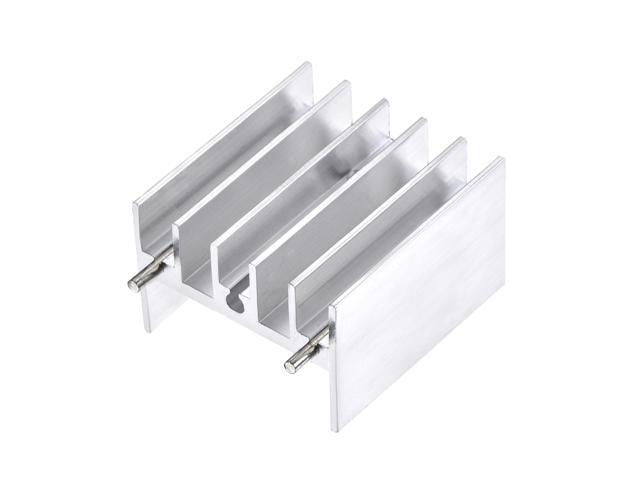 25mm x 23mm x 16mm TO-220 Aluminum Heatsink for Cooling MOSFET Transistor Diodes with 2 Support Pin Silver Tone 20pcs