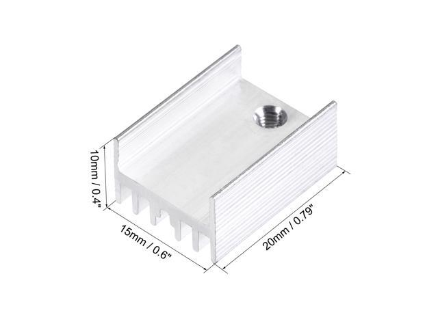 20mm x 15mm x 10mm TO-220 Aluminum Heatsink for Cooling MOSFET Transistor Diodes 10pcs