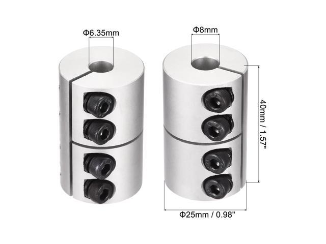 2pcs 6.35mm to 8mm Shaft Coupling 25mmx40mm Coupler Aluminum Alloy Joint Motor for 3D Printer CNC Machine DIY Encoder