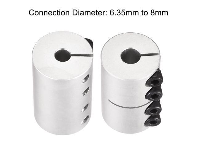 2pcs 6.35mm to 8mm Shaft Coupling 25mmx40mm Coupler Aluminum Alloy Joint Motor for 3D Printer CNC Machine DIY Encoder