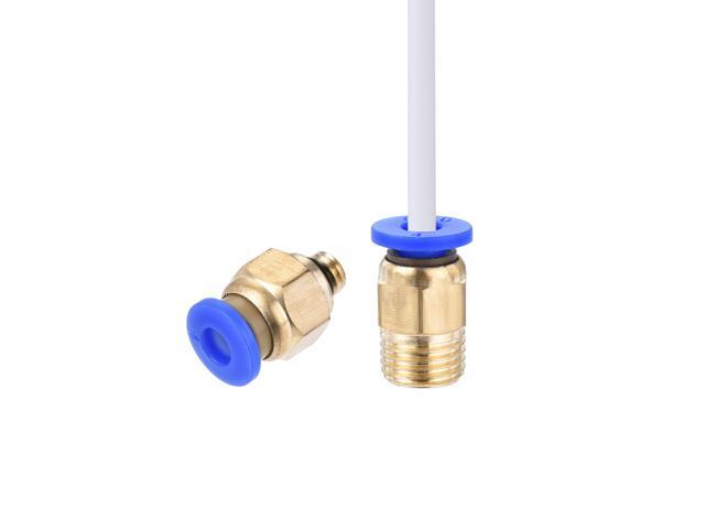 Pneumatic PTFE Air Tubing Kit Hose Air Line Tubing 4mm OD 4M White with M5 M10 Push to Connect Fittings