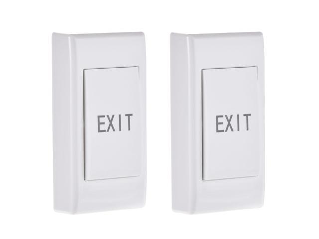 Push to Exit Button Release Switch Door Access Control System PC Panel 86mm x 43mm DC 12V 3A White 2 Pcs
