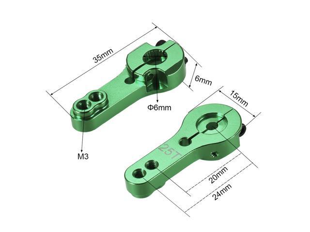 5PCS 25T Aluminum Servo Horns M3 Threads Metal Steering Arm for Futaba Savox Xcore RC Car Truck Buggy Airplane - Green