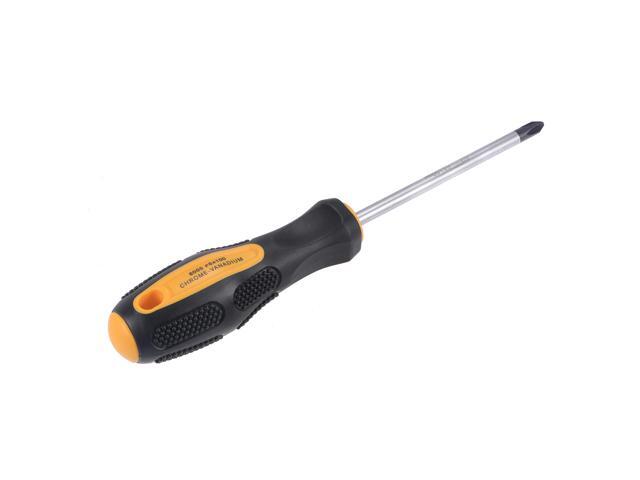 #2 Phillips / 7mm Slotted Magnetic Screwdriver Set, 4' S2 Steel Round Shaft Non-Slip Black+Yellow Handle