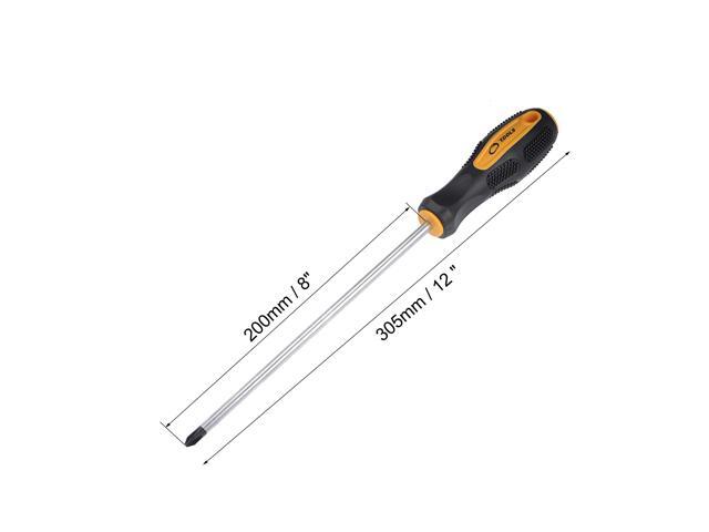 #2 Phillips / 7mm Slotted Magnetic Screwdriver Set, 8' CR-V Round Shaft Non-Slip Black+Yellow Handle