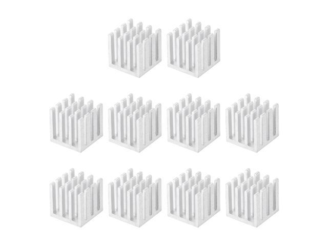 14x14x14mm Aluminum Heatsink Radiator for MOS IC Chip Silver Tone 10 Pcs