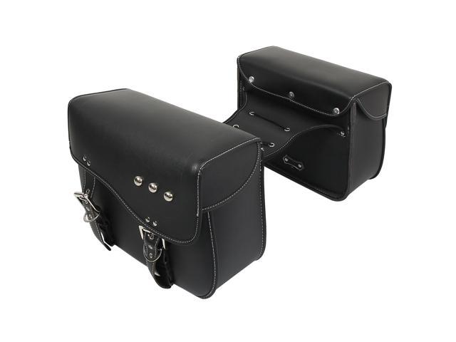 Pair Motorcycle Saddlebag Side Tool Bags Cycling Luggage Bag Waterproof Adjustable Buckles Black