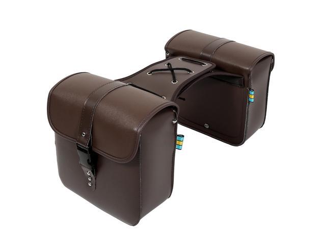 Pair Motorcycle Saddlebag Side Tool Bags Cycling Luggage Bag Waterproof Quick Release Buckles Brown