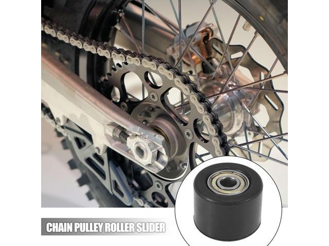 1 Set 8mm Motorcycle Chain Pulley Roller Slider Wheel Guide for Street Bike ATVs Black