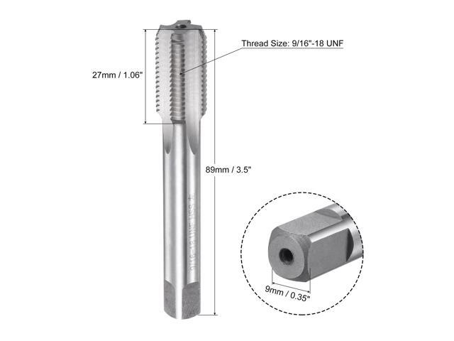Thread Milling Threading Tap 9/16'-18 UNF, Left Hand Machine HSS (High Speed Steel) 6542 Uncoated 4 Straight Flutes 2B Tolerance Grade