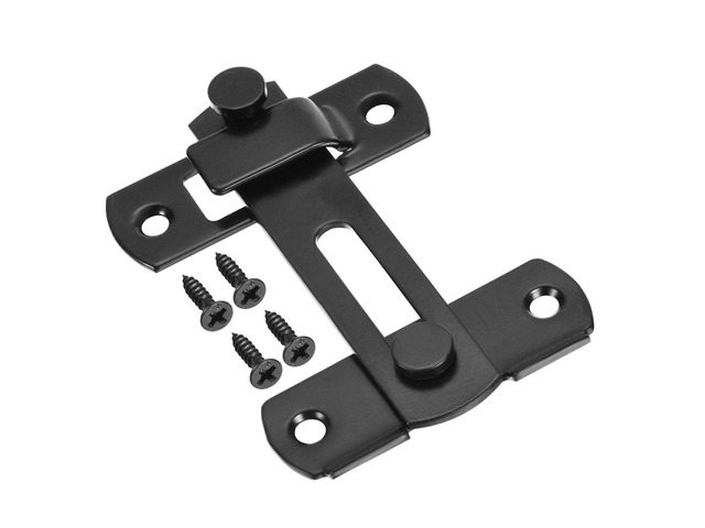 3.9' x 2.8' Door Latch, Large Flip Gate Latch Stainless Steel for Door and Window, Black