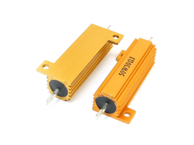 Unique Bargains 2 Pcs Gold Tone Heatsink Aluminum Housed Case Resistor 50W 30 Ohm