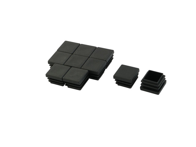 Unique Bargains 10 Pcs Antislip Plastic Square 25mm x 25 mm Chair Foot Cover Table Furniture Leg Protector Balck