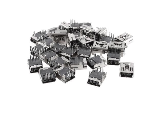 Photos - Air Conditioning Accessory Unique Bargains 30pcs Female Mini USB B Connector 5-Pin Right Angle DIP Socket PCB Board a 