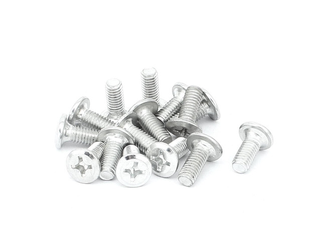 M6 x 15mm Phillips Flat Head Countersunk Bolt Machine Screw Silver Tone 15pcs