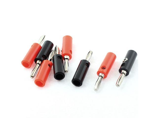 Audio Speaker Cable Wire 4mm Banana Plug Connector Adapter Black Red 4 Pairs