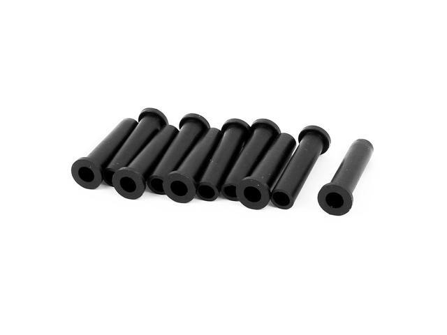 10pcs 5mm Inner Dia Rubber Strain Relief Cord Boot Protector Cable Sleeve Black