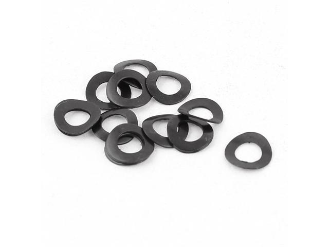 10 Pieces Black Metal Wave Crinkle Spring Washer 3mm x 6mm x 0.25mm photo