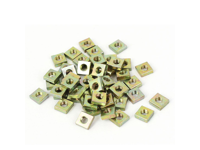 Unique Bargains M3x5.5x2mm Zinc Plated Square Machine Screw Nuts 50pcs