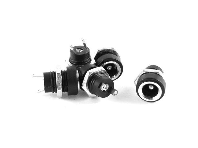 Unique Bargains 5 Pcs DC Jack Socket Connector PCB Mount Replacement 2.1mm x 5.5mm