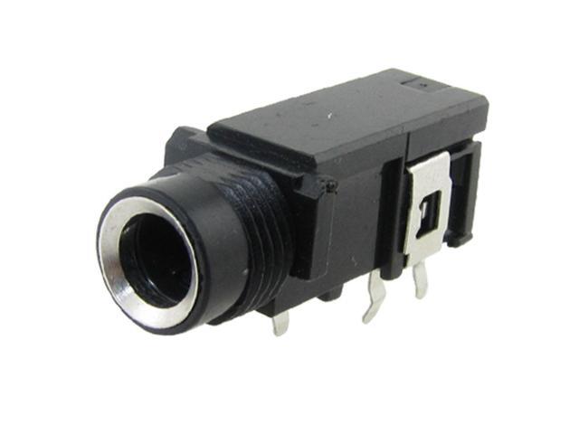 Unique Bargains Unique Bargains 1/4' 6.5mm 3 Pin Stereo Jack Panel Mount PCB Connector Black