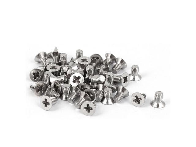 Unique Bargains 50 Pcs M3x5mm 316 Stainless Steel Countersunk Phillips Machine Screws