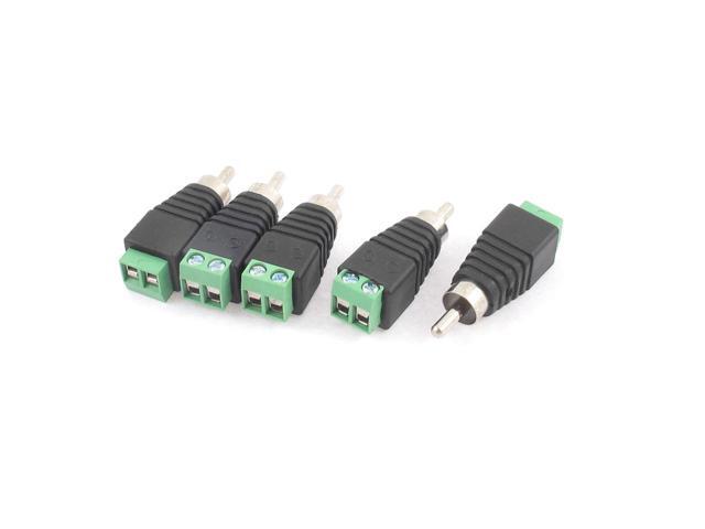 5pcs UTP Cat5 Cat6 Cable to AV Phono RCA Male Jack Plug Adapter for CCTV