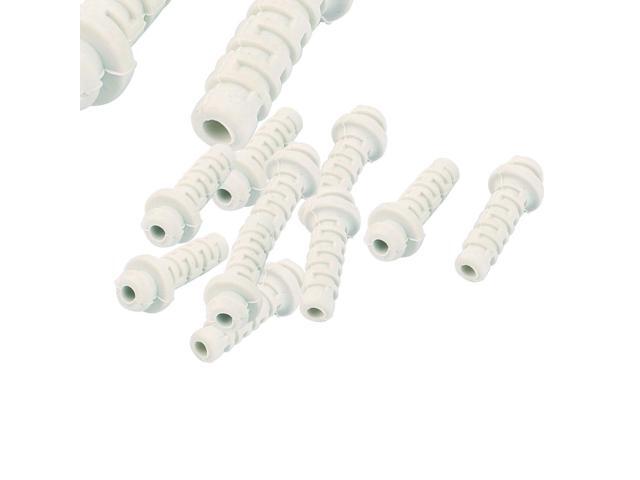 Unique Bargains 10pcs 3mm Inner Dia Rubber Strain Relief Cord Boot Protector Cable Sleeve White