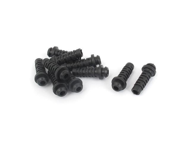 Unique Bargains 10pcs 26mmx6mmx4mm Rubber Strain Relief Cord Boot Protector Cable Sleeve Hose
