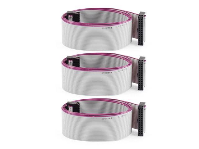 2.54mm Pitch 24 Pins 24 Wires F/F IDC Connector Flat Ribbon Cable 1 Meter 3pcs