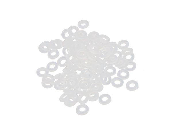6mm x 3mm x 1mm Nylon Flat Insulating Washers Spacer Gasket Clear 100pcs