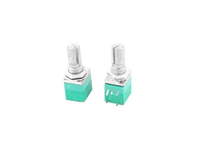 2pcs B50K 50K Ohm 6mm Knurled Shaft Adjustable Rotary Potentiometer w Switch