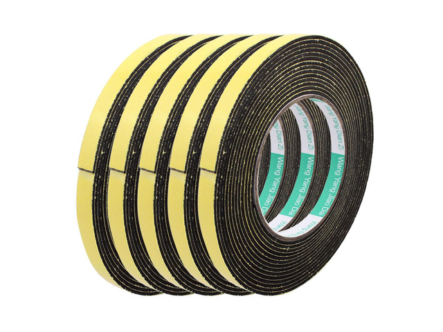 5Pcs 10mm Width 2mm Thickness EVA Single Side Sponge Foam Tape 5 Meters Length