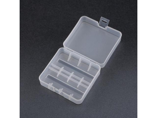 Unique Bargains Transparent Plastic Case Holder Storage Box Container for 2 x 26650 Battery