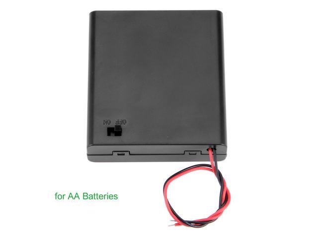 Unique Bargains 10 Pcs 6V Battery Case Storage Box 4 x 1.5V AA Batteries ON/OFF Switch w Cover