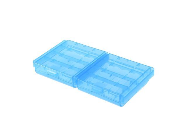 Unique Bargains 2pcs Portable Battery Storage Case Holder Container Blue for AAA/AA Batteries