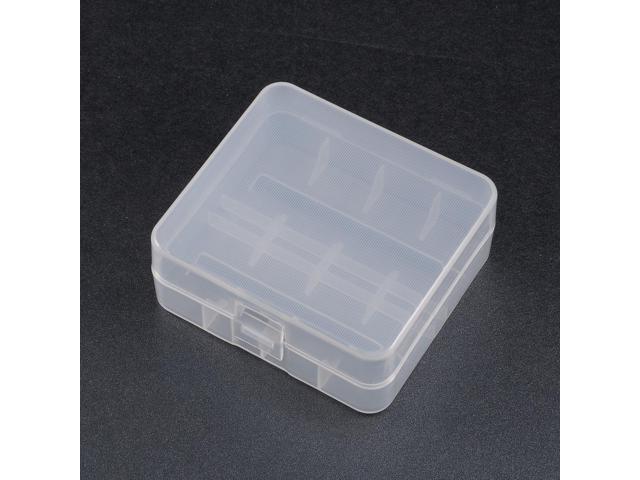 Unique Bargains Transparent Plastic Case Holder Storage Box Container for 2 x 26650 Battery