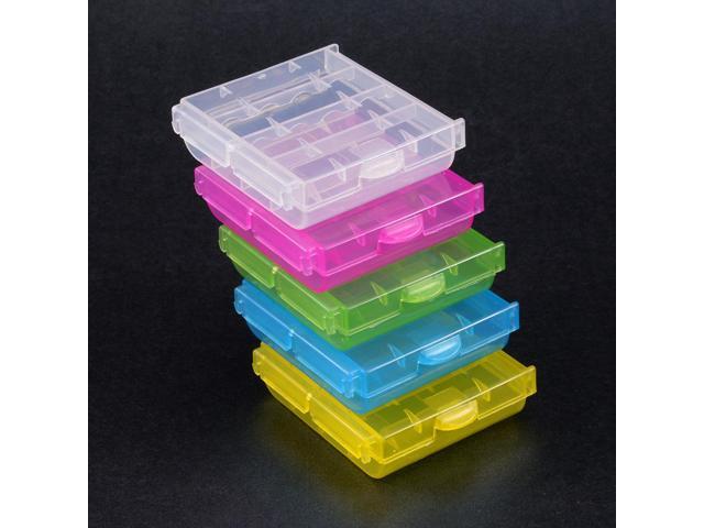 Unique Bargains 5 Pcs Portable Battery Storage Case Protective Compartment for AAA/AA Batteries