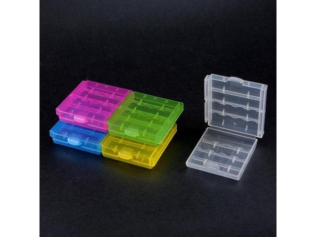 Unique Bargains 5 Pcs Portable Battery Storage Case Protective Compartment for AAA/AA Batteries
