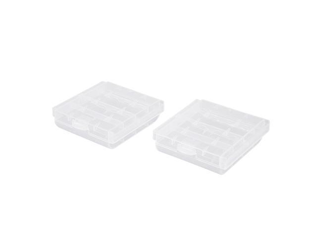 Unique Bargains 2 Pcs Portable Battery Storage Case Protective Container for AAA/AA Batteries