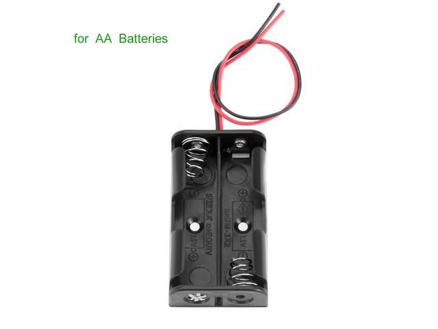Unique Bargains 10 Pcs 3V Battery Holder Case Storage Box 2 x 1.5V AA Battery Wires