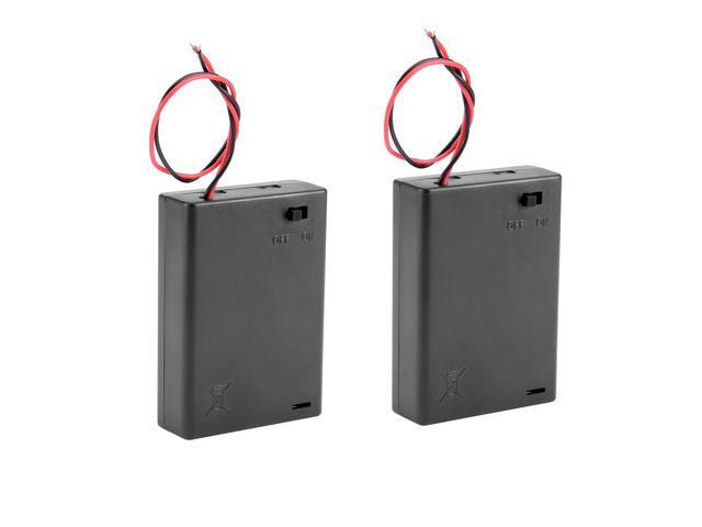 2 Pcs Wired ON/OFF Switch 3 x AA 4.5V Battery Holder Case w Cover