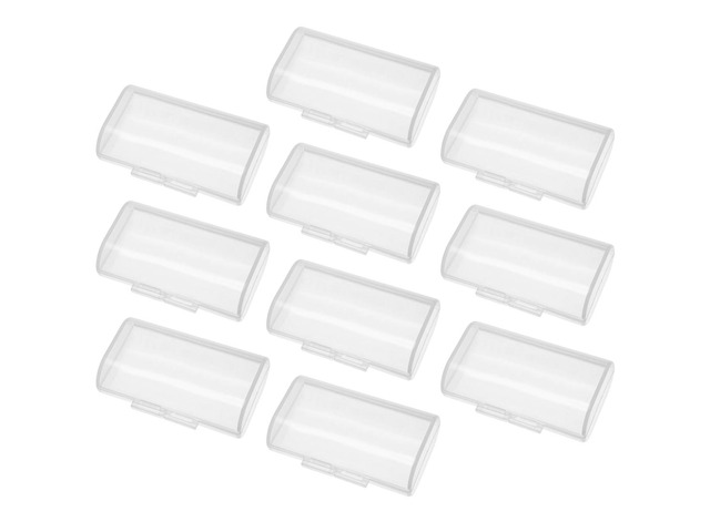 10 Pcs Battery Storage Case Holder Storage Transparent 2 x AA Batteries Capacity