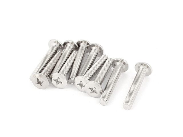 M6 x 35mm Full Thread Phillips Flat Head Countersunk Bolts Machine Screws 10 Pcs