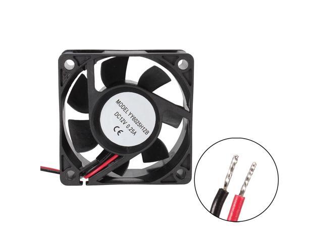 DC 12V 0.25A 60mm x 60mm x 25mm 7 Vanes Coolant Cooler Fan Double Ball Bearing