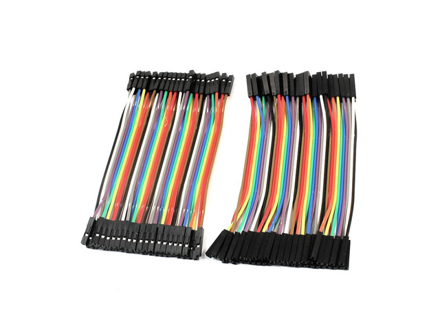 Unique Bargains 80pcs 2.54mm Pitch 1Pin-1Pin F/F Solderless Jumper Cable Wire Connector 10cm