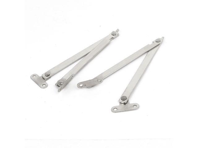 Unique BargainsCupboard Furniture Metal Lid Support Hinge Stay Silver Tone 220mm Length 2pcs