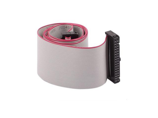 34P 34 Way 2.54mm Pitch F/F IDC Extension Flat Ribbon Cable Gray 66cm Long